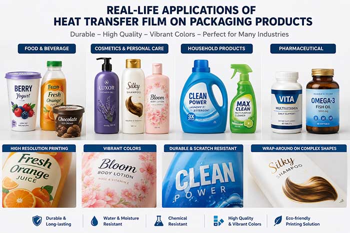 Real Life Applications Of Heat Transfer Film On Packaging Products