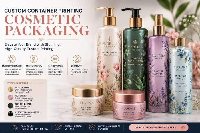 Custom Container Printing Cosmetic Packaging