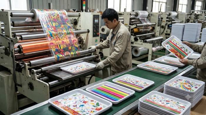 Heat Transfer Film Application Process For Plastic Tray Decoration